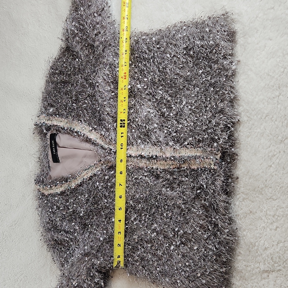 Zara Basic M Cardigan Funky Fun Jacket, Gray Pink - image 8